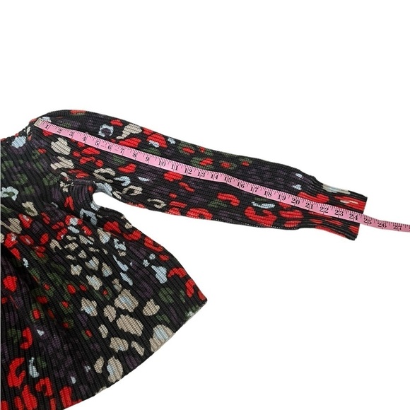 LIKE NEW 525 Multicolor Leopard Print 100% Cotton Knit Puff Sleeve Sweater Sz M - Picture 7 of 9